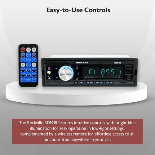 RDM18 V2 In-Dash Digital Media Car Receiver 50W – 4 Channels – Bluetooth