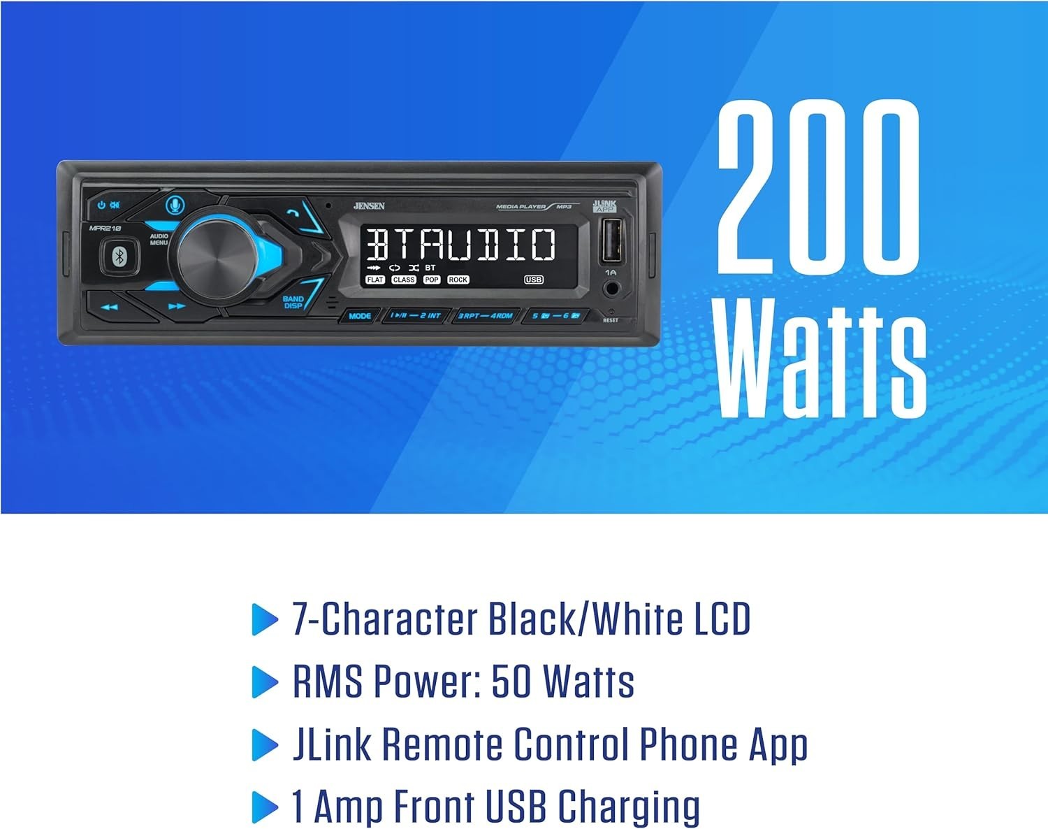 Elegant Single DIN Car Stereo with 7-Character LCD and Voice Assistant Options