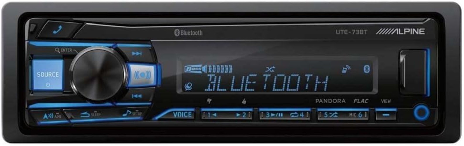 Alpine UTE-73BT Advanced Mech-Less Receiver – Stream Music via Bluetooth & USB