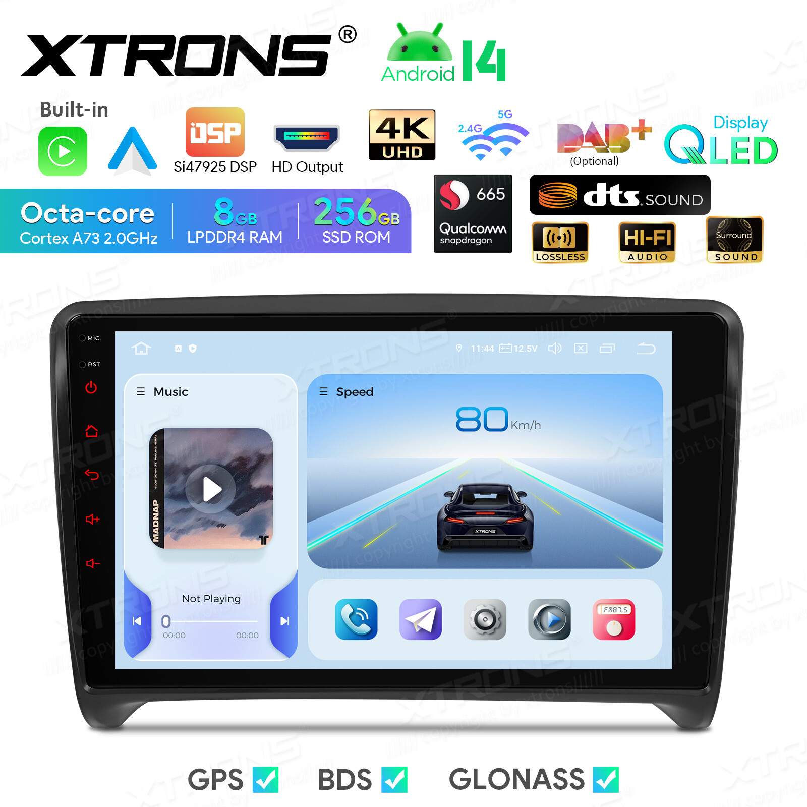 Sat Navi 8-Core Android 13 256GB Car Play GPS Radio Stereo WiFi HDMI For Audi TT