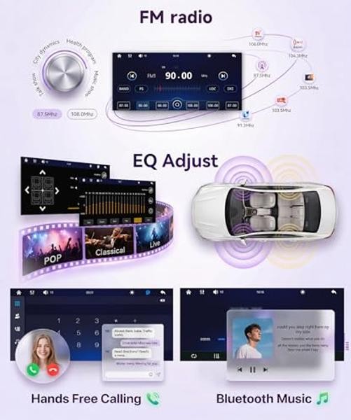 Car Stereo Single Din CarPlay Android Auto, 1 Din Car 6.9 inch Wired Carplay