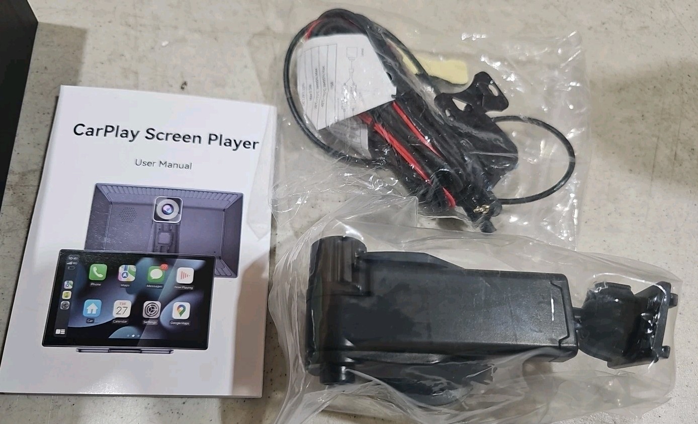 Carplay Screen for Car, 9″ Portable Wireless Carplay & Android Auto, 4K DashCam