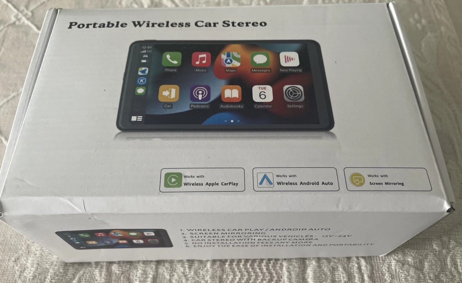 7 Inch Portable Wireless Car Stereo Touch Screen With Backup Camera NEW Sealed