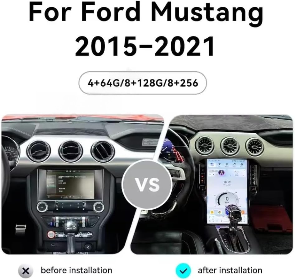 8G+128G Car Stereo for Ford Mustang 2015-2021 Apple CarPlay Android 13 Car Radio