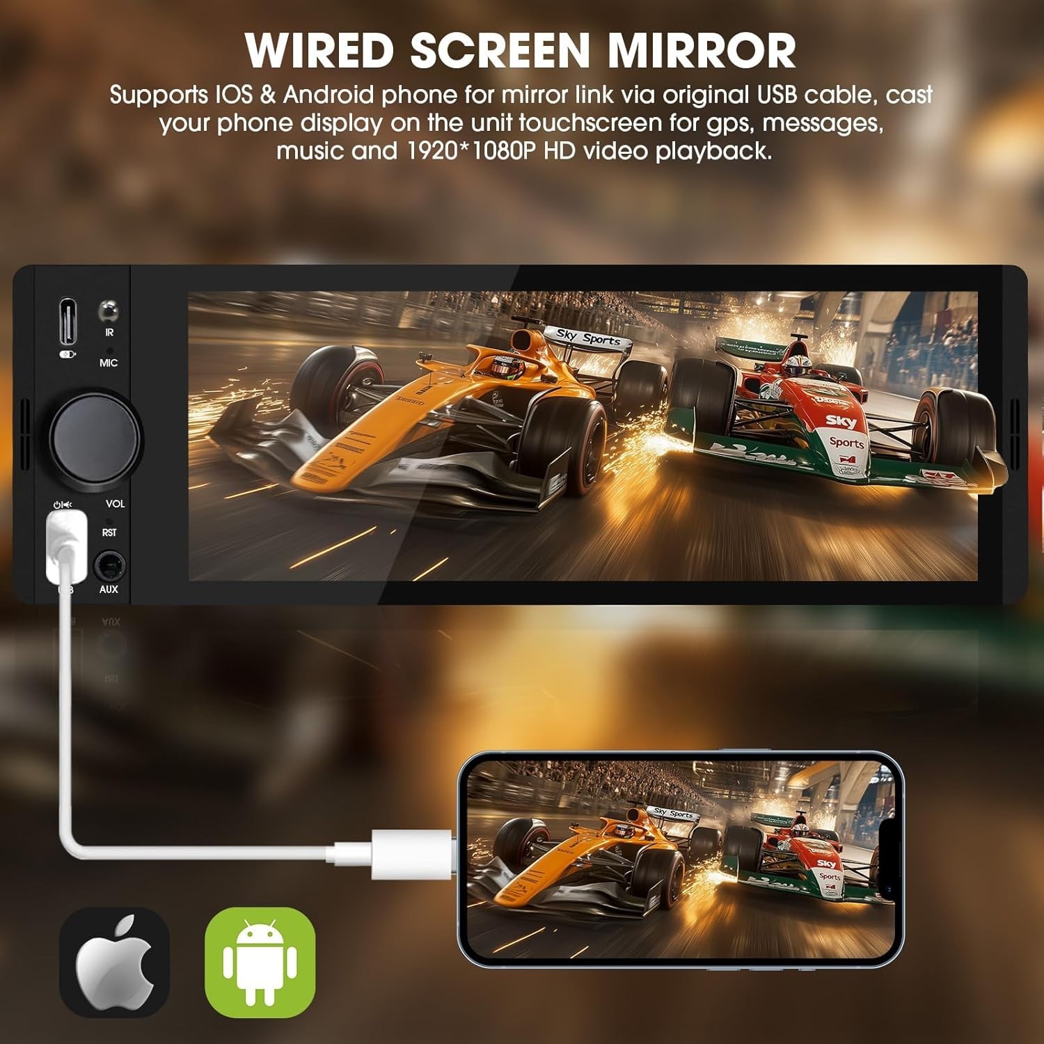 Upgrade Your Ride: 300W Bluetooth Car Stereo with FM/AM & Steering Control