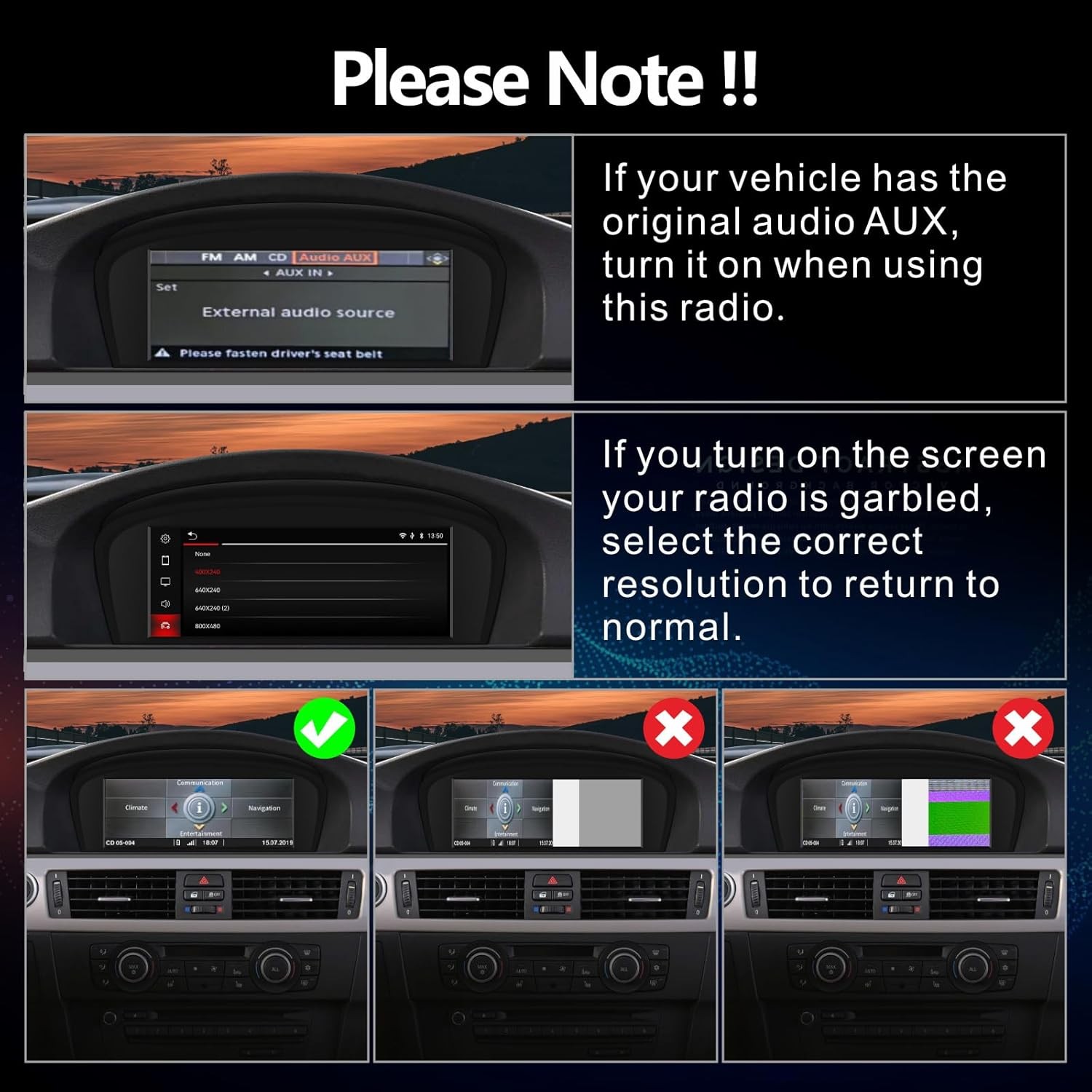 8.8′ Wireless CarPlay Auto TouchScreen Youtube For BMW E90 E60 E63 E64 CIC 09-10