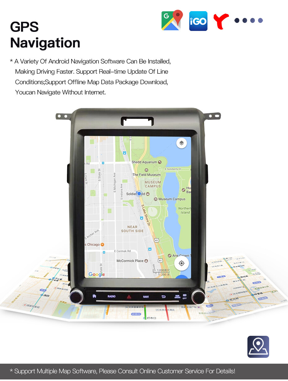 12.1″ Tesla Style Android10 Car Stereo Radio Gps Carplay For Ford F150 2013-2015