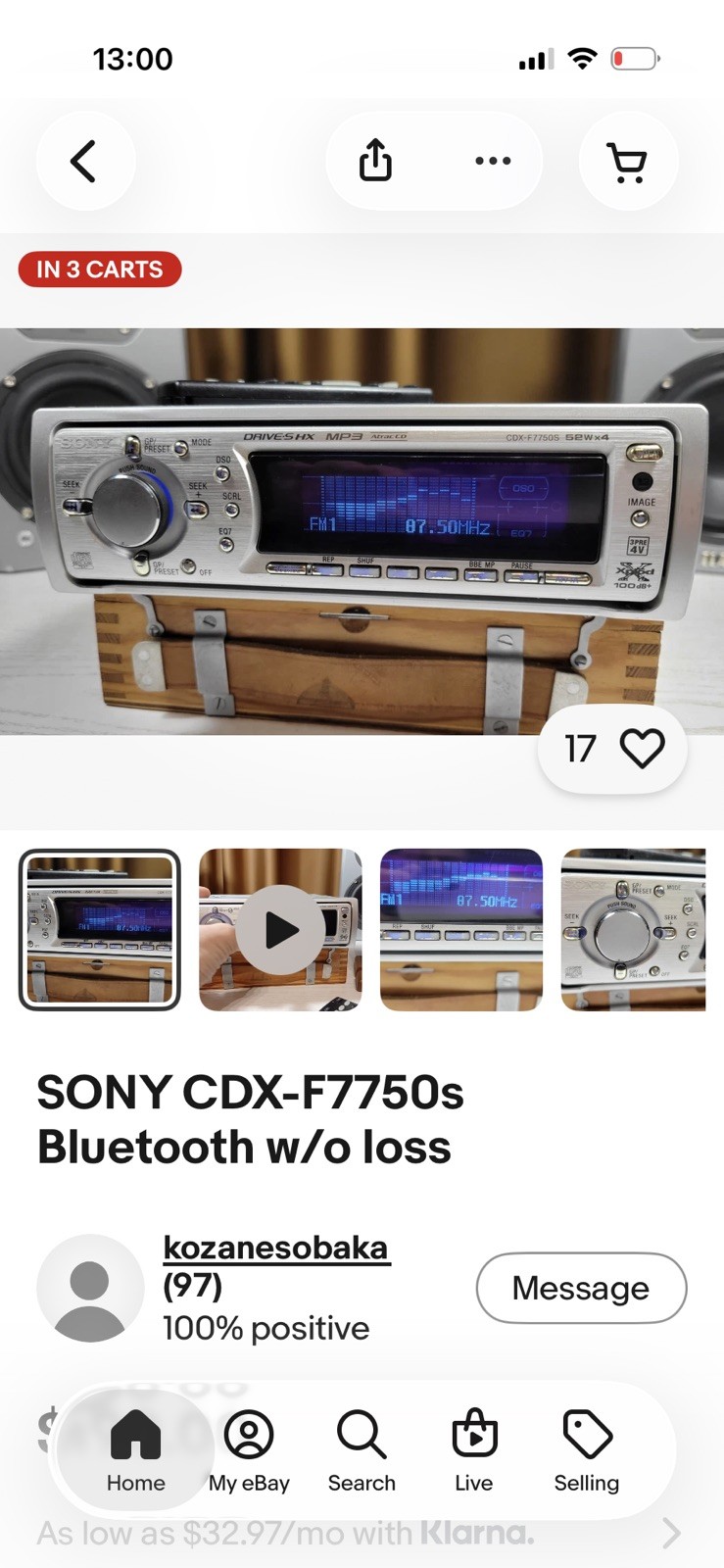 SONY CDX-F7750s Bluetooth w/o loss