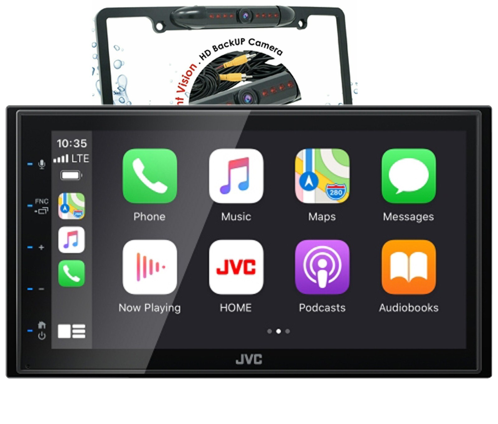 JVC KW-M560BT 6.8″ Bluetooth Digital Media Car Play/Android Receiver+ Cam XV30