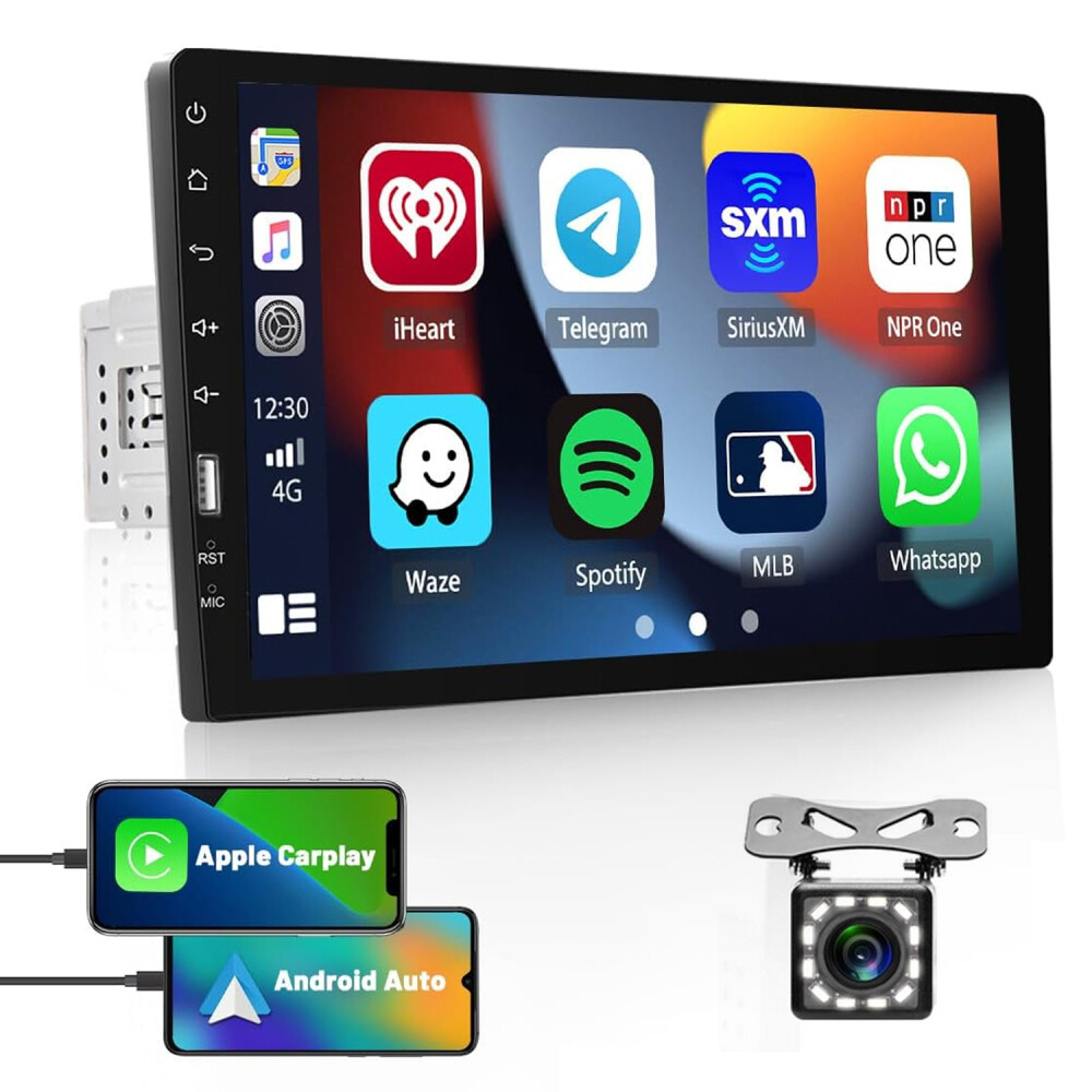 9″ Single 1Din Car Radio Apple/Android Carplay Bluetooth Stereo Touch Screen MP5