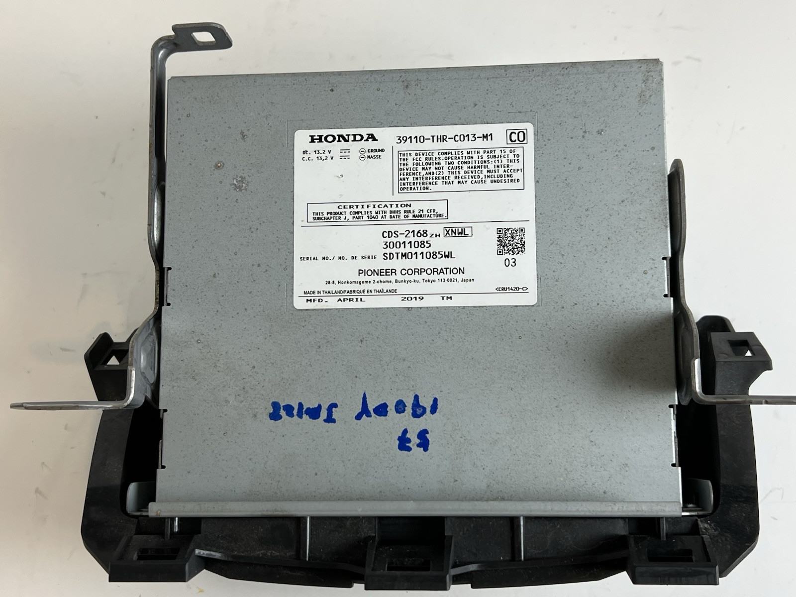 2019 HONDA ODYSSEY BLU-RAY PLAYER ASSEMBLY OEM 39110-THR-C013-M1