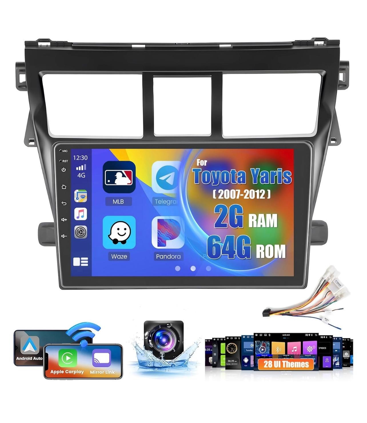 [2G+64G] Car Radio for Toyota Yaris Vios 2007-2012 with Wireless Carplay