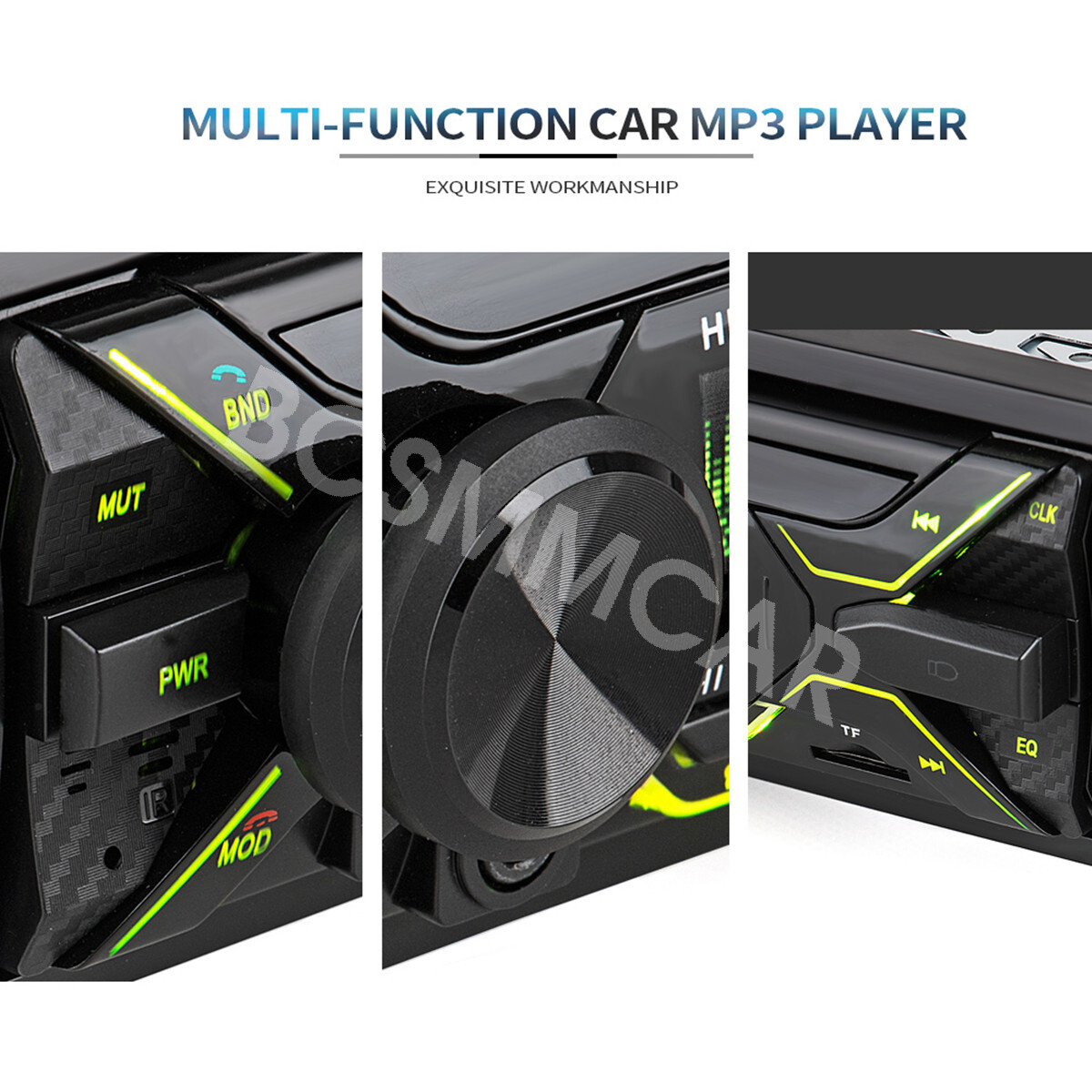 1 DIN In-Dash Radio Bluetooth MP3/FM/USB/AUX SD Car Stereo Receiver Multi-Color