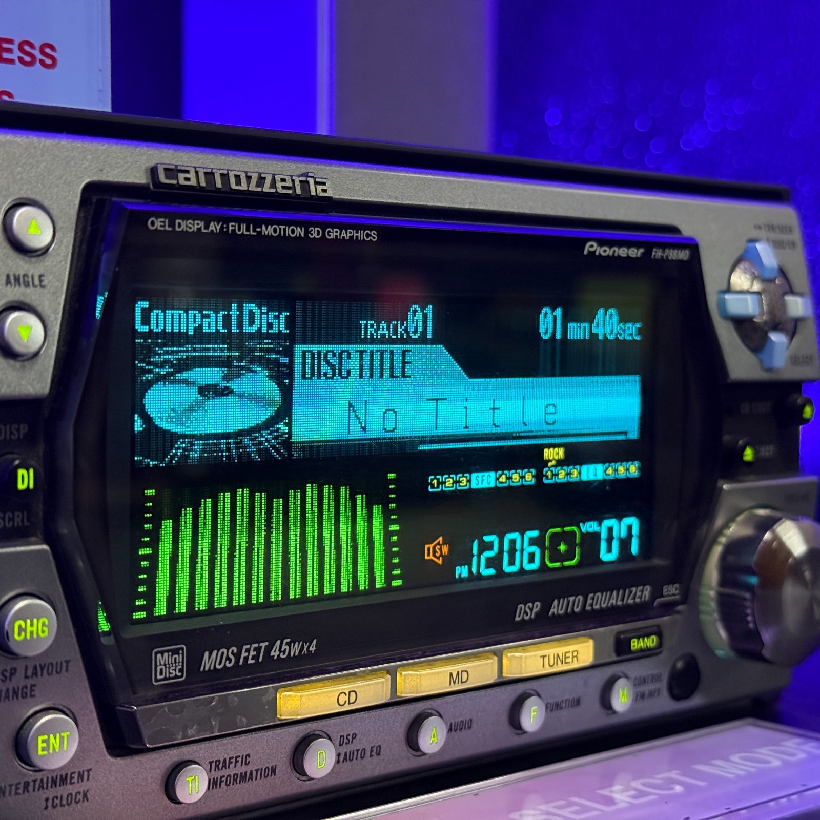 Pioneer Carrozzeria FH-P88MD 2DIN Car Audio CD MD Bluetooth Player JDM DSP Stock