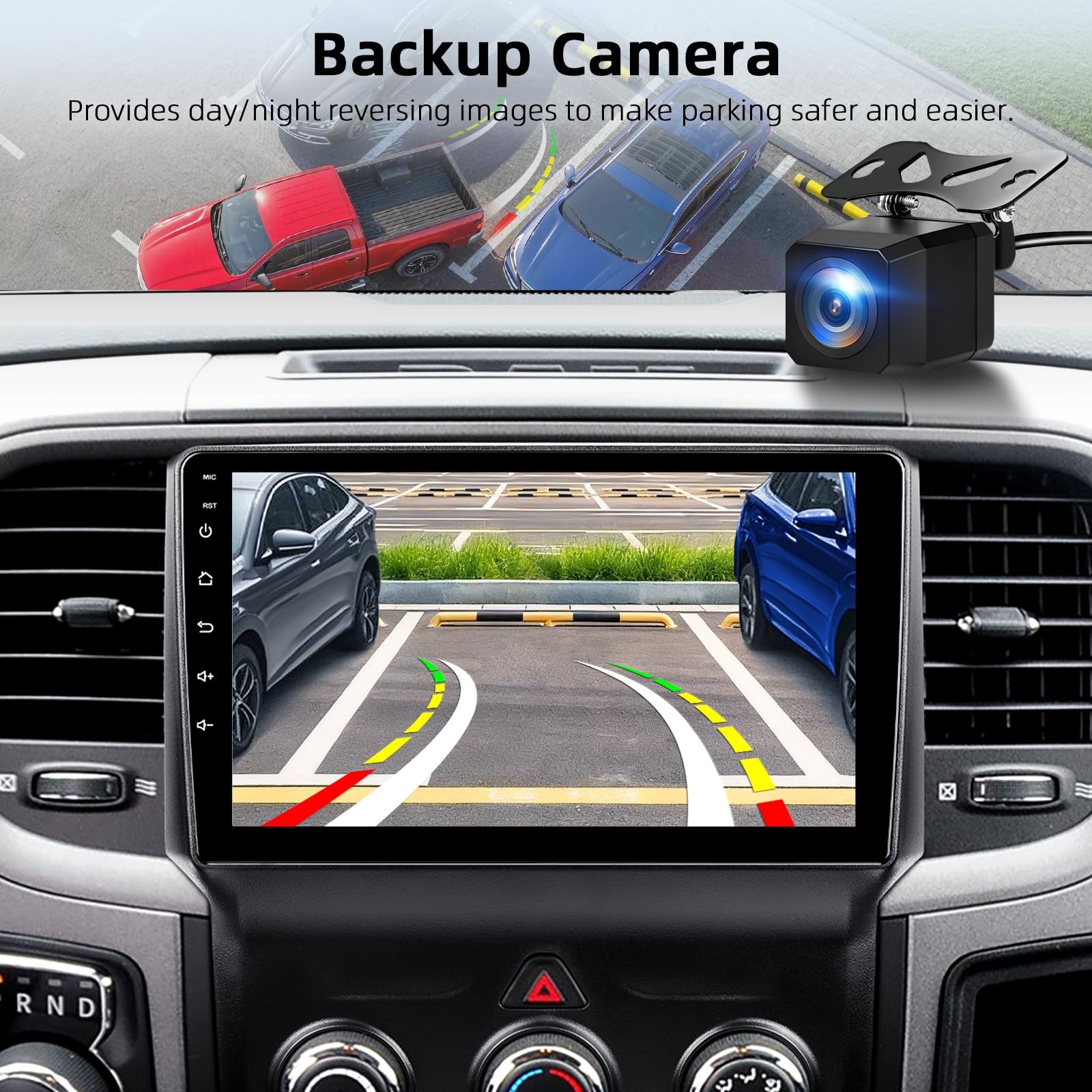 Dodge RAM 1500 2500 3500 2013-2018 Android 13 Car Stereo with Backup Camera