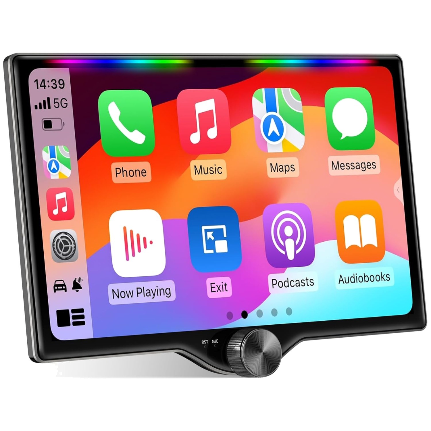 Music Sync Luminous Bar Car Stereo, Bluetooth, Backup Camera