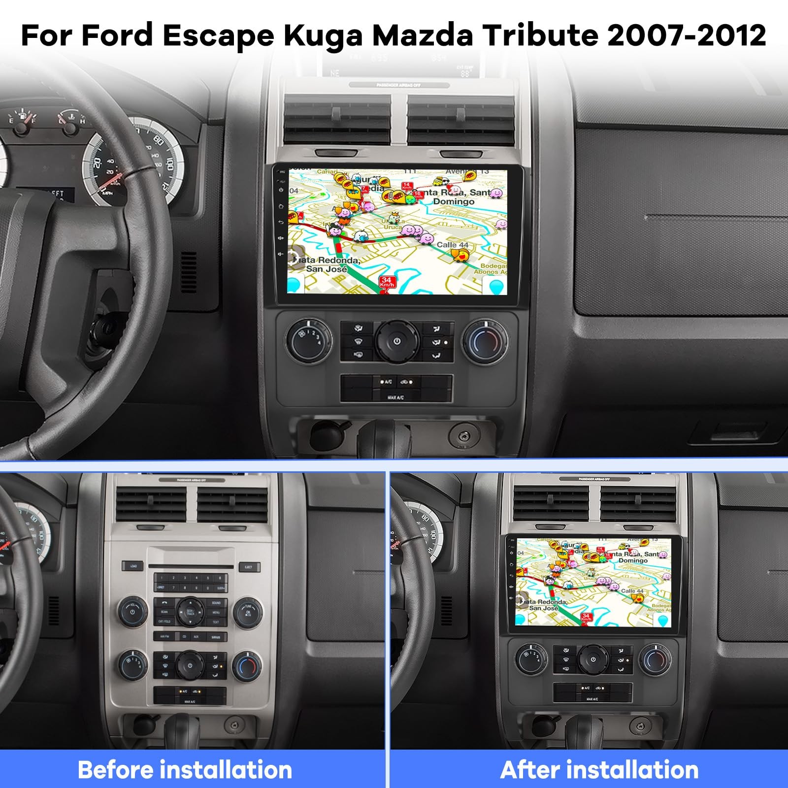 Ekat 2Gb64Gb Android Car Radio For Ford Escape Kuga Mazda Tribute 2007-2012 9