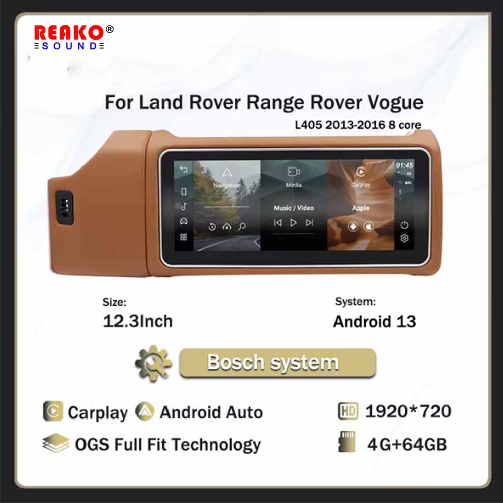4+64G 12.3″ Carplay Per Land Rover Range Rover Vogue 2013-2017 Android13 BT GPS