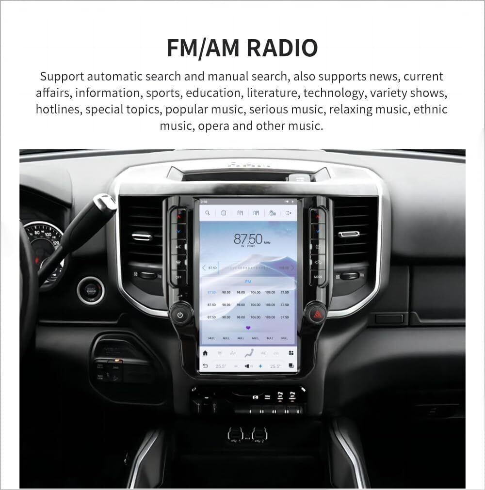 12.1″ For Dodge RAM 2019-2023 Car GPS Radio Navigation Stereo 8G+128GB Carplay