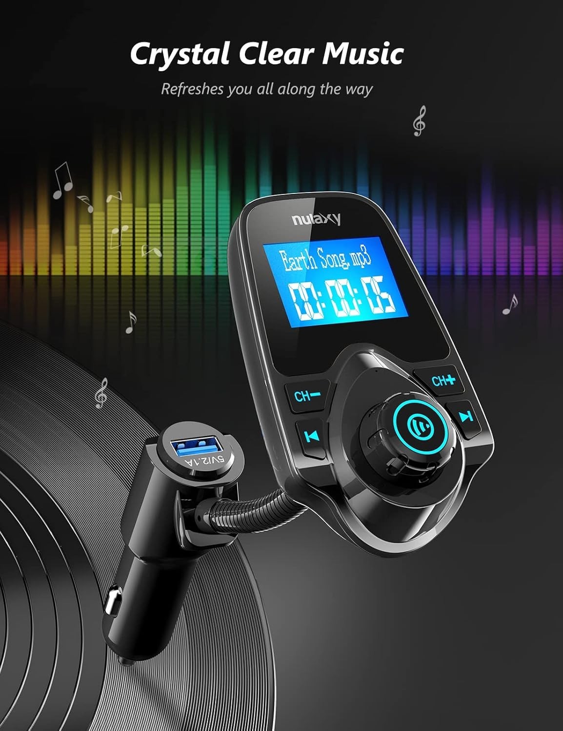 Radio Para Carro Carros Audio Autos Coche Bluetooth USB FM Transmisor para Auto