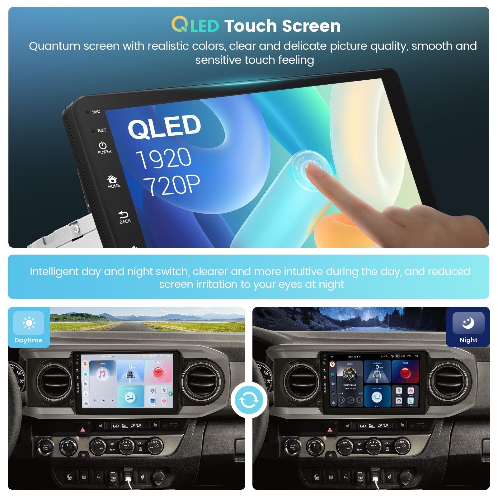 Roadanvi X12 Car Stereo CarPlay Touch Screen WiFi for Toyota Tacoma 2016-2022