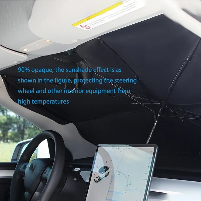 Car Windshield Sun Shade Retractable Front Window UV Heat Insulation Visor
