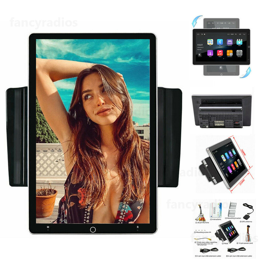 Rotatable 10.1” Touch Screen Car Stereo Android 11.0 2Din Radio GPS Navi WiFi