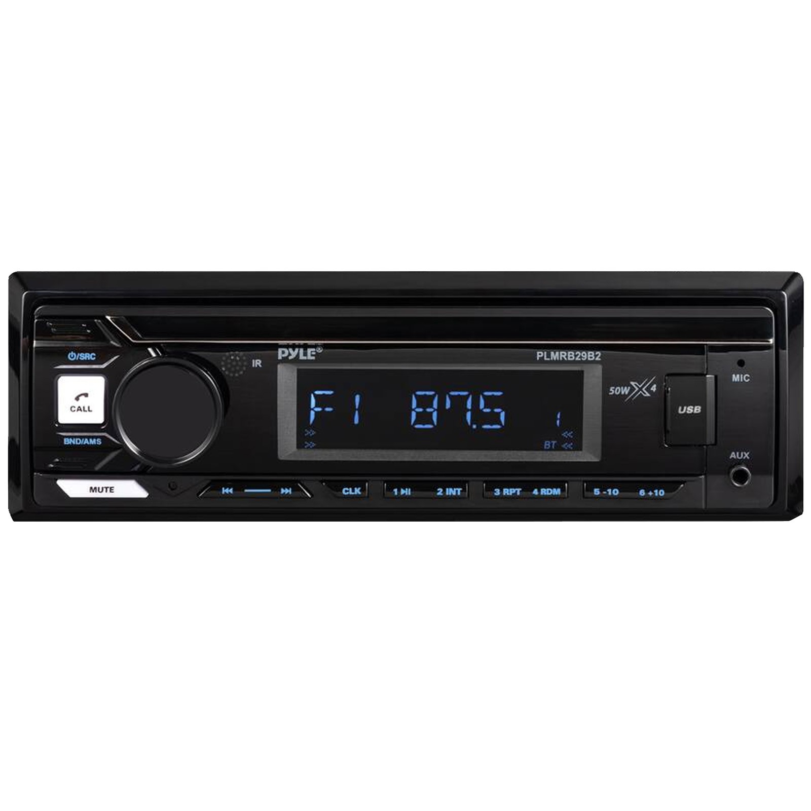 Pyle PLMRB29B2 Single DIN Marine Bluetooth USB/AUX MP3 In-Dash Black Receiver