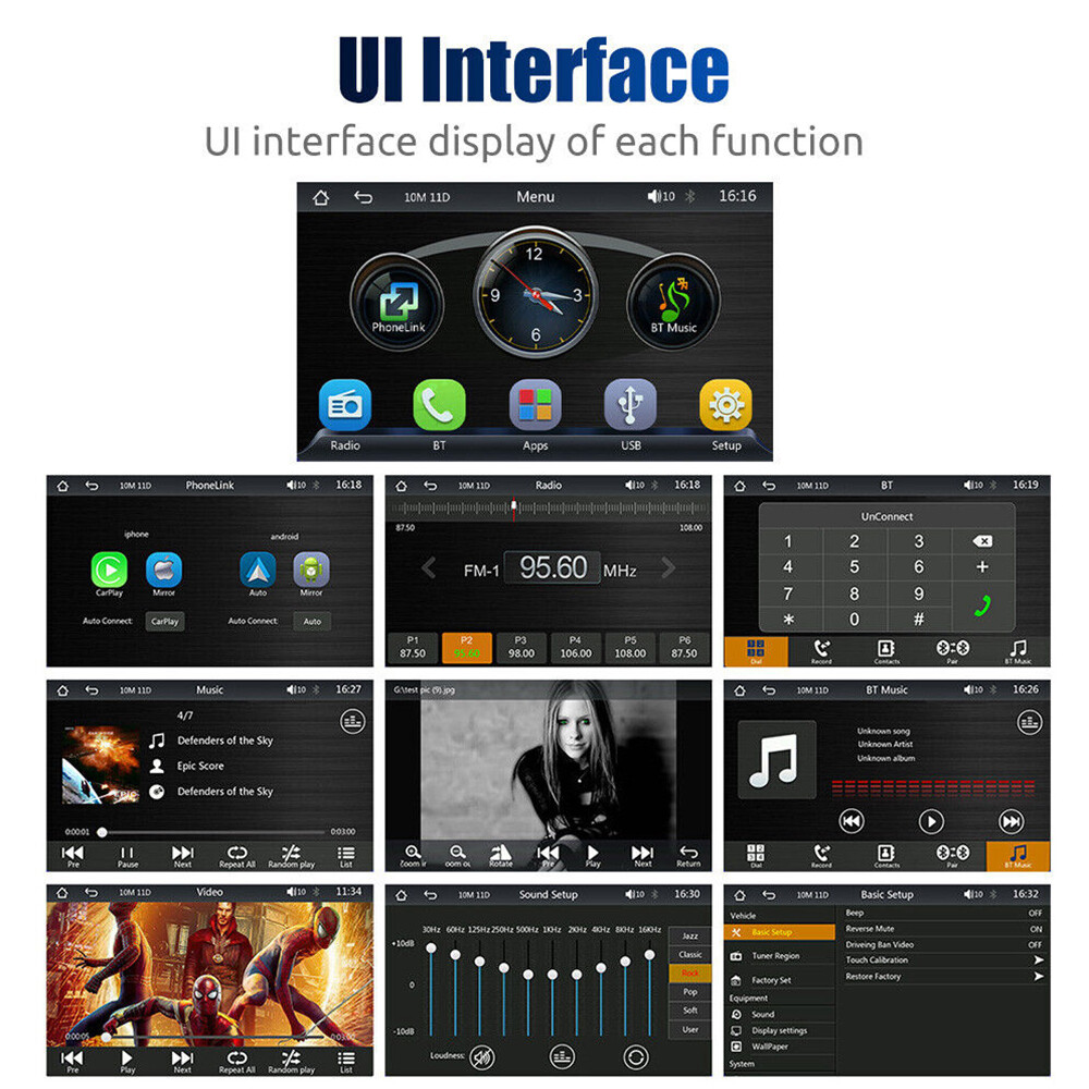7″ Car Radio wireless Stereo Touch Screen Carplay Android For Honda Pilot 17-24