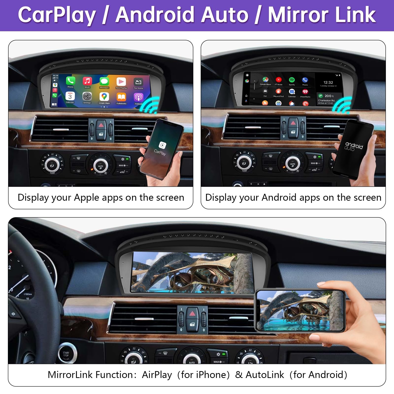 NINETOM 2026 Upgraded 8.8-Inch Wireless CarPlay & Android Auto Touchscreen…