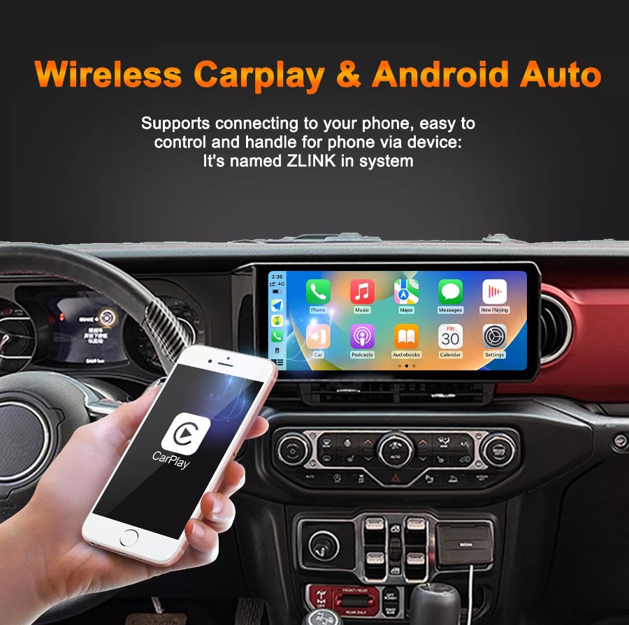 15” 256GB Car Stereo Radio Android 13 For Jeep Wrangler GPS Navigation Carplay