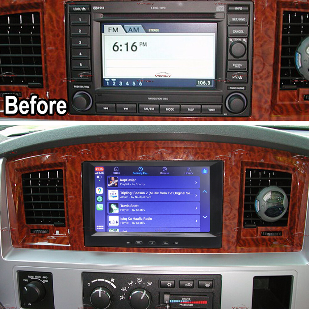 For 2006 2007 2008 DODGE RAM Apple Carplay Car Radio Android 13 Navi GPS Player