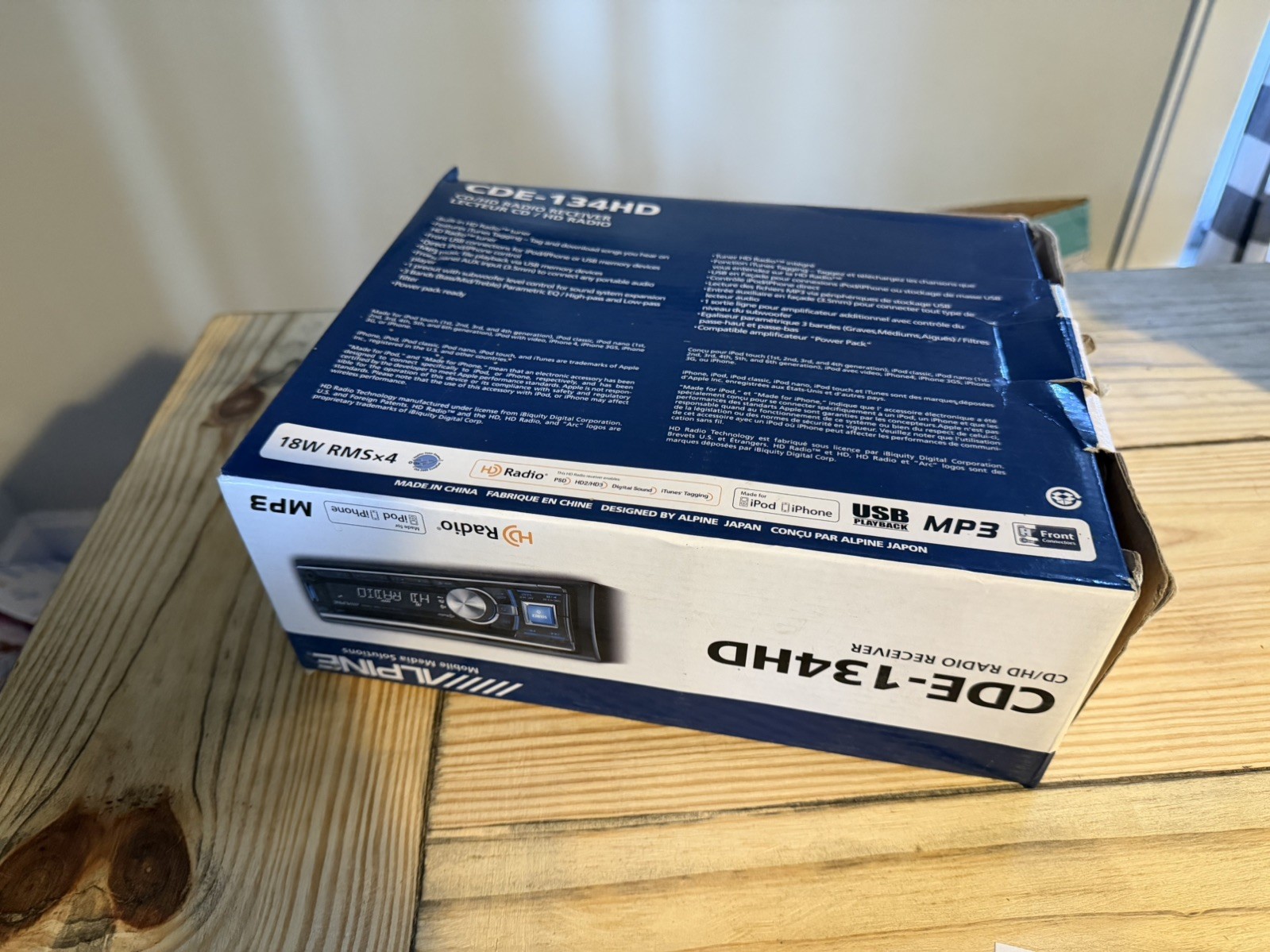 Alpine CDE-134HD CD/HD Radio CD PLAYER Receiver USB: IPHONE/IPOD/MP3 “OPEN BOX”