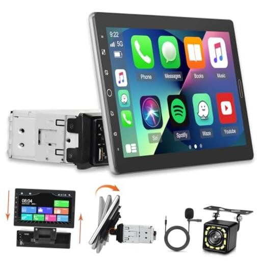 10.1 inch Single Din Car Stereo with CarPlay and Android Auto, 10 inch Touch