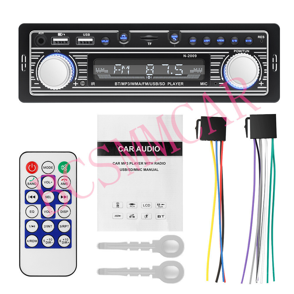 Car Stereo MP3 Player Single DIN Bluetooth Handsfree RCA FM USB AUX Audio Radio