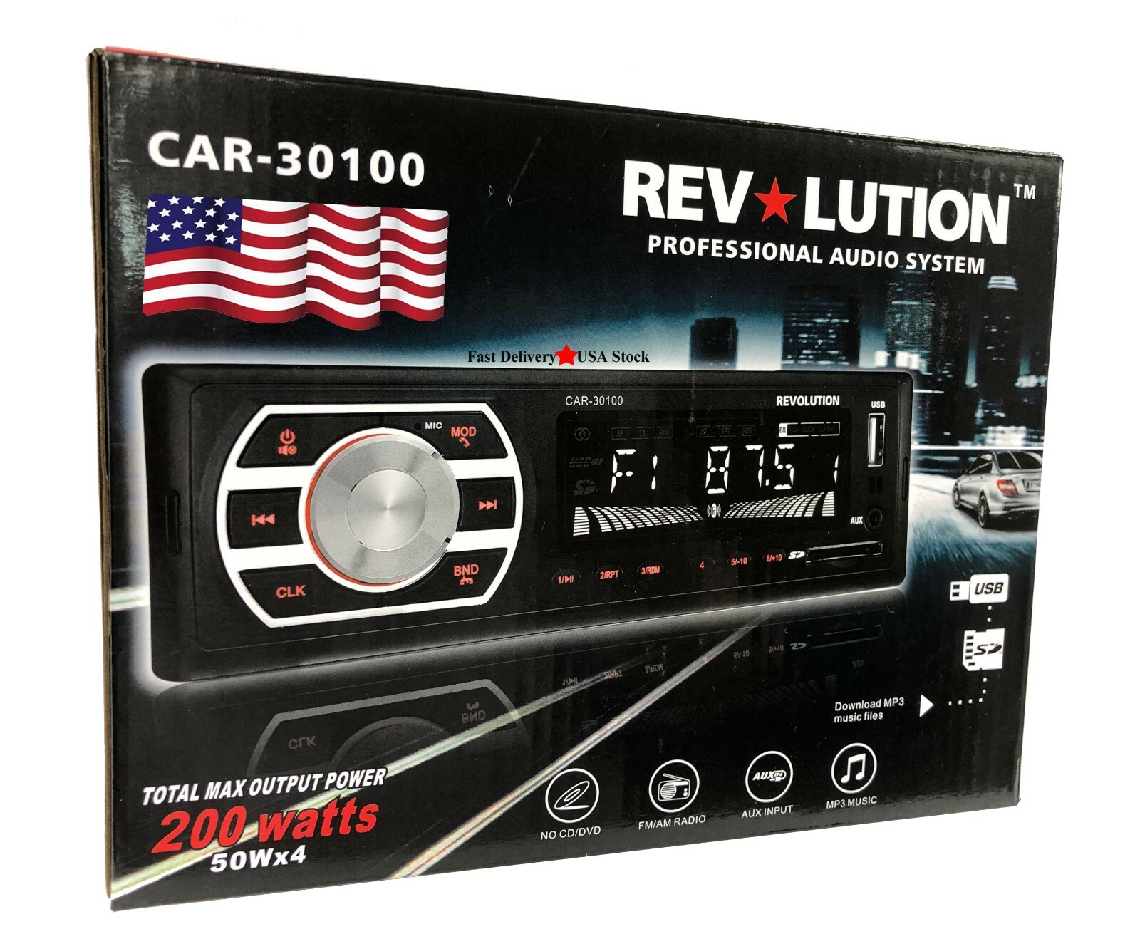 CAR-30100 50Wx4 CAR RADIO/MP3/USB/SD/AM/FM/Bluetooth