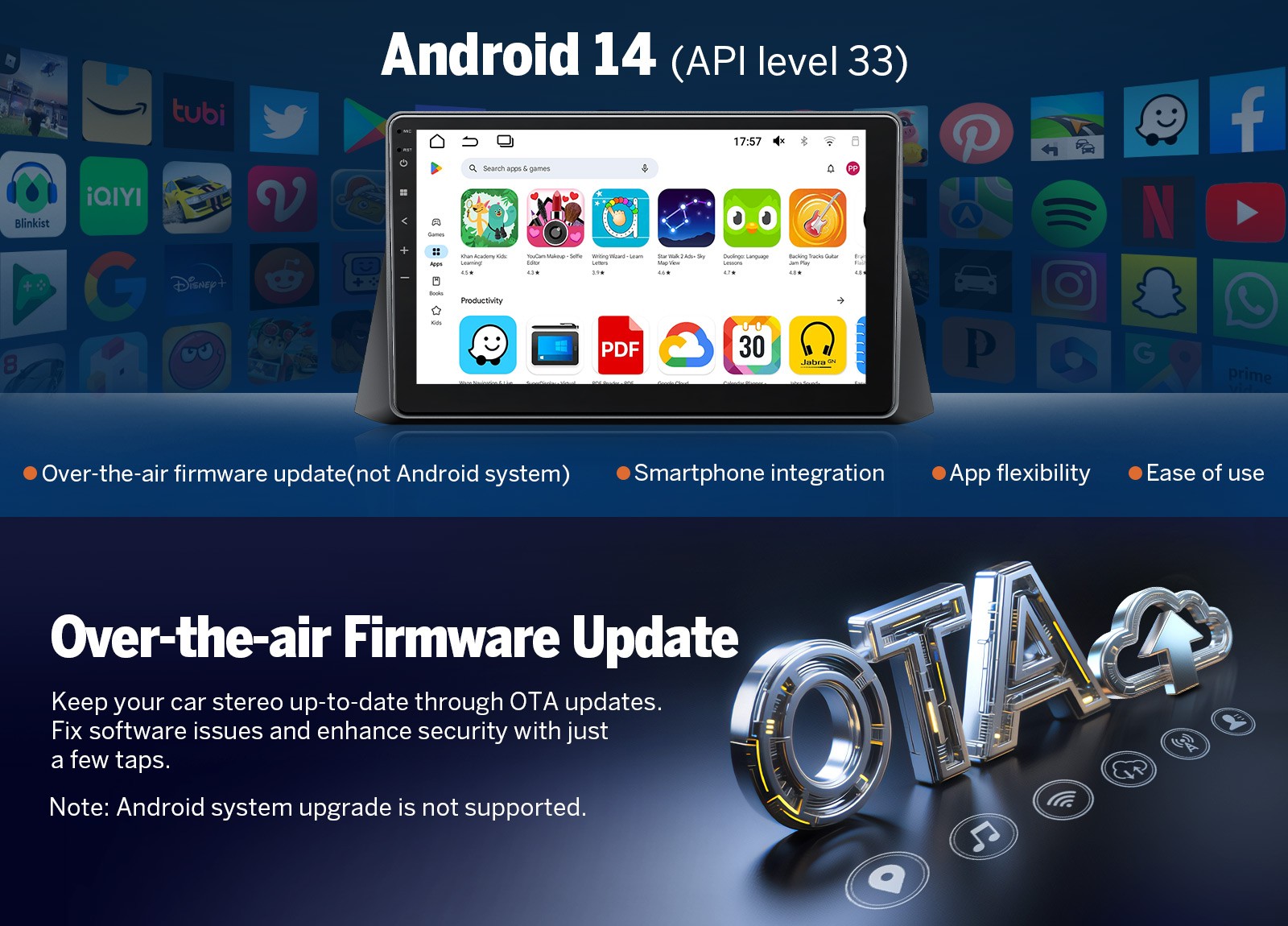 For Honda Accord 2008-2012 10.1″ Android 14 4+64 Car Stereo DSP WiFi GPS CarPlay