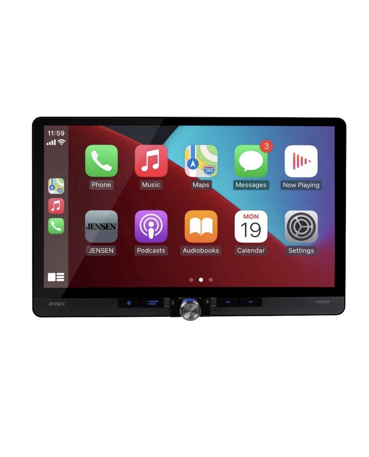 Jensen CAR1415 14″ 1-DIN/2-DIN Multimedia Receiver with CarPlay and Android Auto