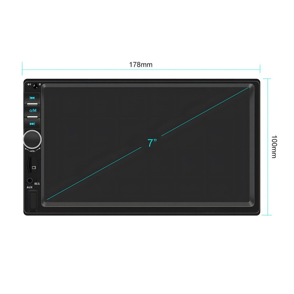 7” Double 2 Din Touch Screen Car Radio Stereo Android Auto BT Apple CarPlay Cam