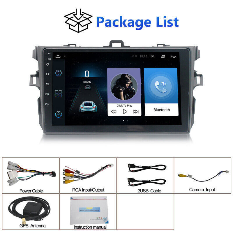 For 2009-2013 Toyota Corolla Android 15 Car Stereo Radio GPS Carplay WIFI 2+32GB