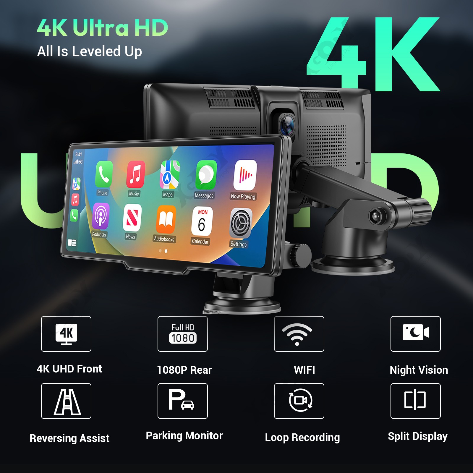 XGODY HD 1080P 3Inch Dual HD Dash Cam Nav Car DVR Video Recorder Camera G-sensor