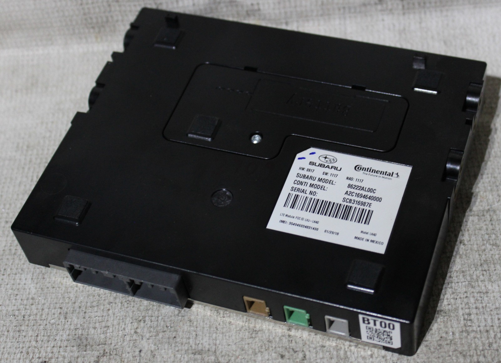 Subaru Legacy 2018 2019 Factory Telematics Bluetooth Control Module 86222AL00C