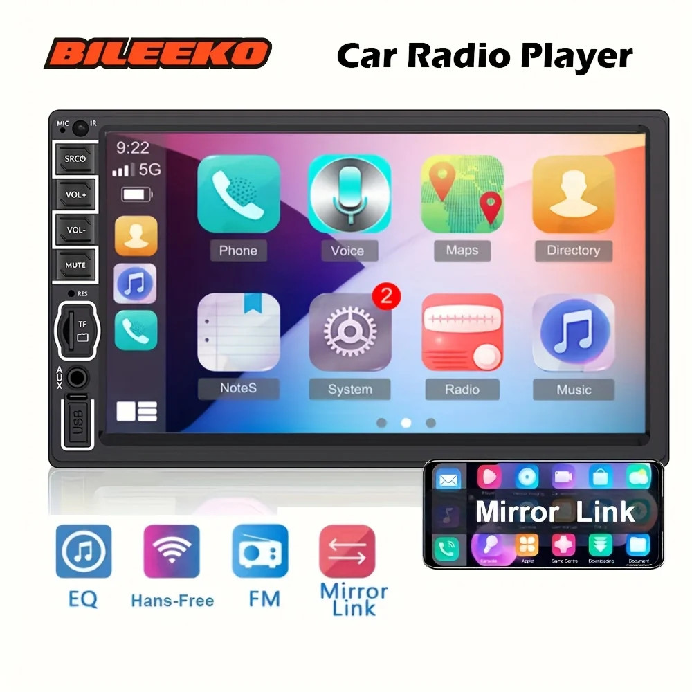 Car Radio Headunit MP5 Player Stereo Navigation Phone Touch Screen for 2 DIN