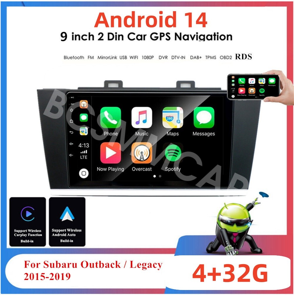 2 Din Car Radio Player BT FM/RDS Android Fit For Subaru Legacy/Outback 2015-2019