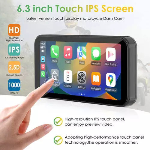 Android Wireless Carplay Car Motorcycle Stereo with Dual Camera Tire pressure