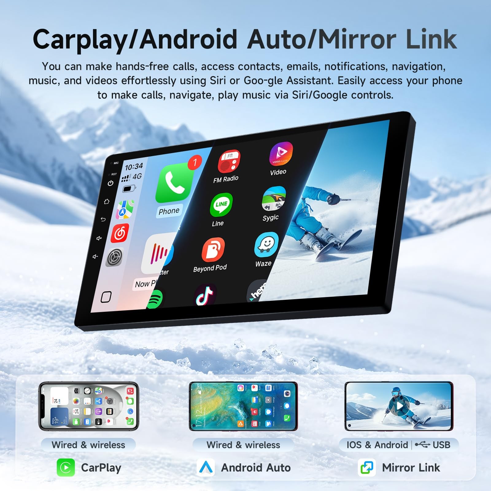 Leadfan 9-Inch Linux Car Stereo for Toyota Tacoma 2005-2015, CarPlay Ready