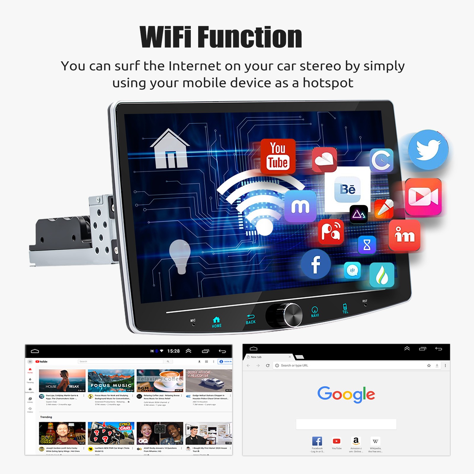 Bluetooth Car Stereo Audio In-Dash FM Aux Input Receiver Radio Player AUX,TF,USB