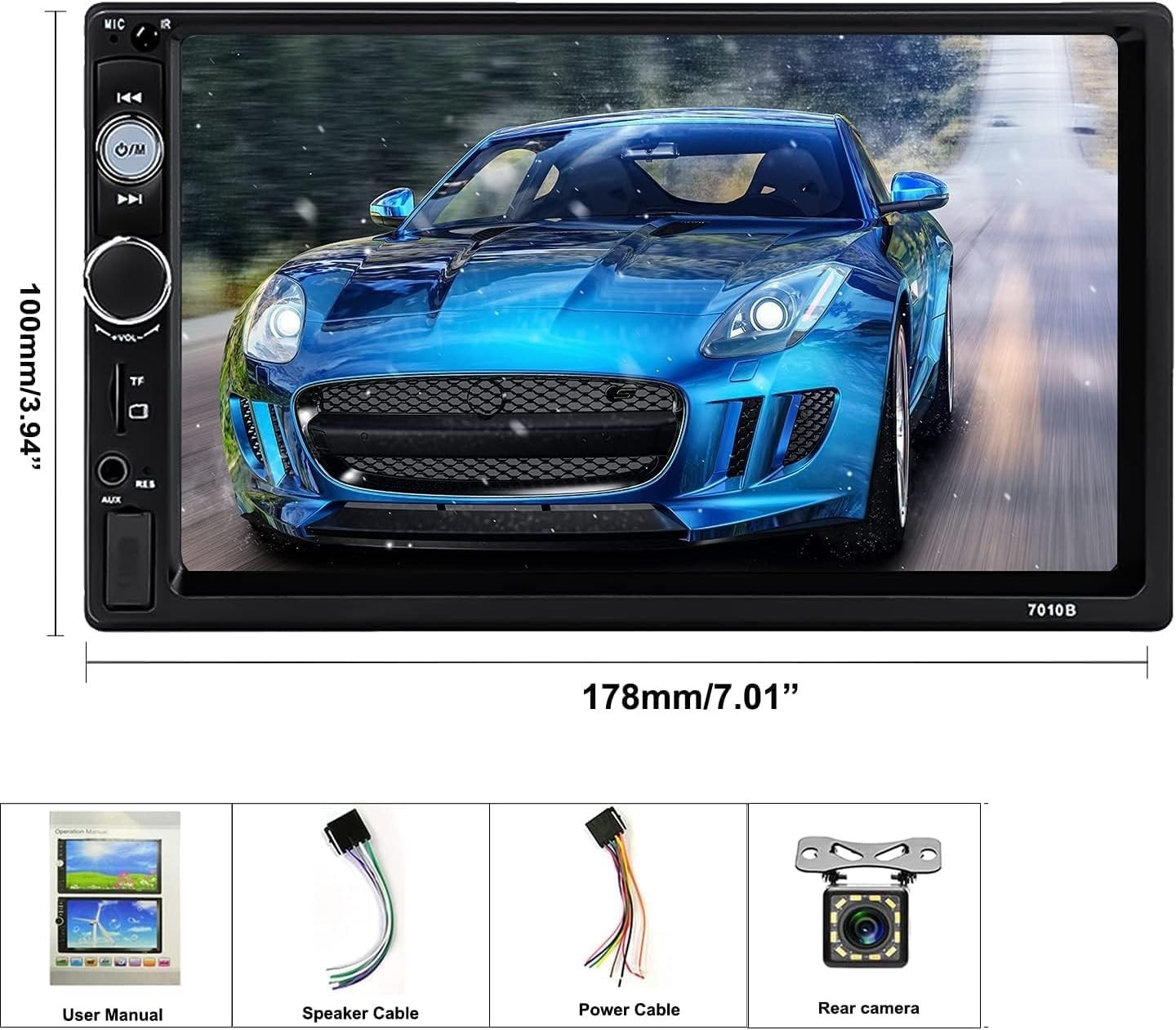 Multimedia Car Stereo System – 7” Touch Display with Bluetooth & Remote Control