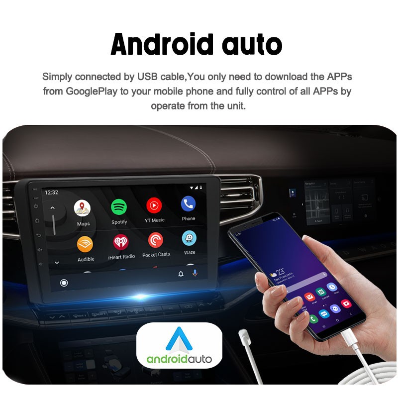 Car Radio 9 Inch 2Din Android Wireless Carplay Stereo GPS Navigation