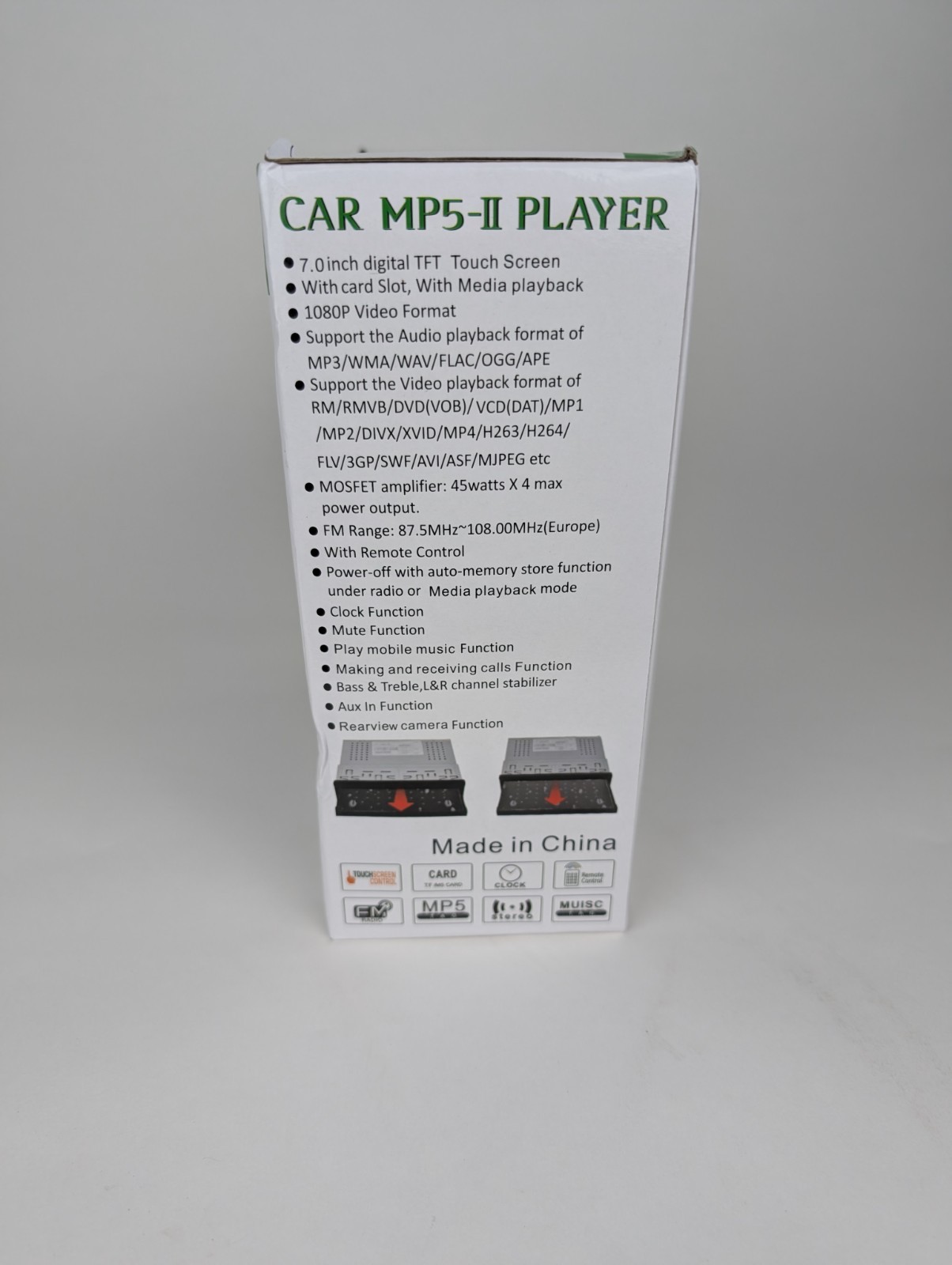 7″ 1 Din Flip Car Radio MP5-II Player Carplay AndroidAuto Touch Video USB Remote